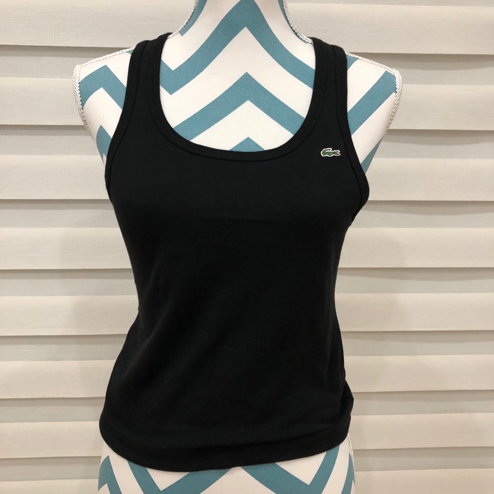 Lacoste racer back tank top in black size 38